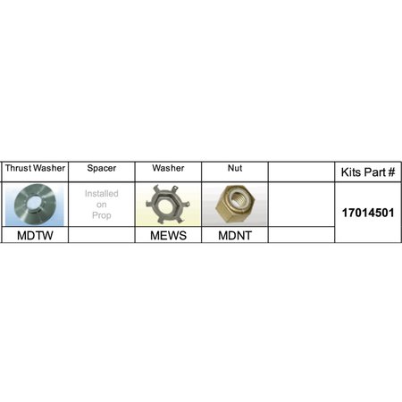 SOLAS Fixed Hub Propeller Hardware Kit - Mercury, Type D 17014501